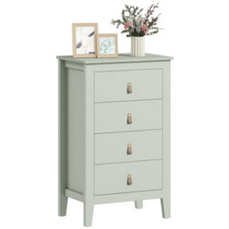 Homcom Bedroom Chest Of Drawers, Modern 4 Drawer Dresser, Green - thumbnail 2