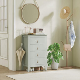 Homcom Bedroom Chest Of Drawers, Modern 4 Drawer Dresser, Green - thumbnail 9