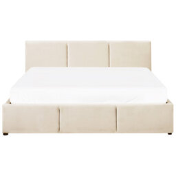 Beliani Ottoman Bed Velvet Bousse 160 X 200 Cm (Eu King Size) Light Beige - thumbnail 6