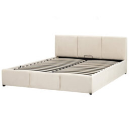 Beliani Ottoman Bed Velvet Bousse 160 X 200 Cm (Eu King Size) Light Beige - thumbnail 4