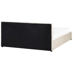 Beliani Ottoman Bed Velvet Bousse 160 X 200 Cm (Eu King Size) Light Beige - thumbnail 7