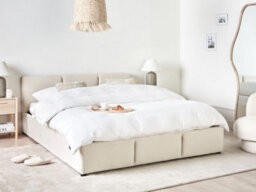 Beliani Ottoman Bed Velvet Bousse 160 X 200 Cm (Eu King Size) Light Beige - thumbnail 2