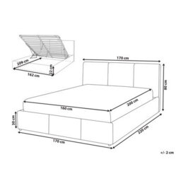 Beliani Ottoman Bed Velvet Bousse 160 X 200 Cm (Eu King Size) Light Beige - thumbnail 3