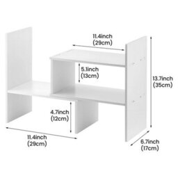 White Desktop Bookcase Organizer For Office Use - thumbnail 2