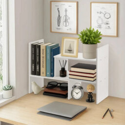 White Desktop Bookcase Organizer For Office Use - thumbnail 3