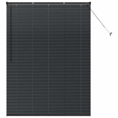Berkfield Modern Window Blind With Curtains Manual Black Aluminium