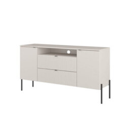 Arte Ore 26 Sideboard Cabinet 140 Cm In Cashmere - Soft-Tone Storage With Open Media Compartment - thumbnail 2