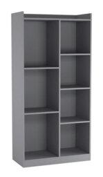 Urbn-Living Urbnliving Height 128Cm Tall Wooden 7 Cube Bookcase Shelving Display Colour Grey Storage Unit Cabinet Shelves - thumbnail 3