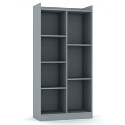 Urbn-Living Urbnliving Height 128Cm Tall Wooden 7 Cube Bookcase Shelving Display Colour Grey Storage Unit Cabinet Shelves - thumbnail 1