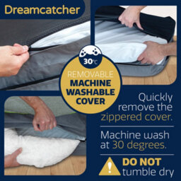Dreamcatcher Grey Large Dog Bed Orthopaedic Shredded Memory Foam, Fleece Sleeping Area, Non Slip Base, Removable Washable Cover - thumbnail 8