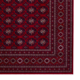 Red Traditional Bordered Stain-Resistant Rug For Bedroom, & Dining Room, Easy To Clean Bordered Area Rug-120Cm X 170Cm - thumbnail 3
