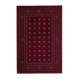 Red Traditional Bordered Stain-Resistant Rug For Bedroom, & Dining Room, Easy To Clean Bordered Area Rug-120Cm X 170Cm - thumbnail 9