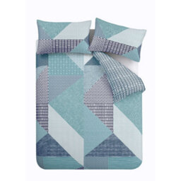 Catherine Lansfield Bedding Larsson Geo Duvet Cover Set With Pillowcase Teal - thumbnail 5