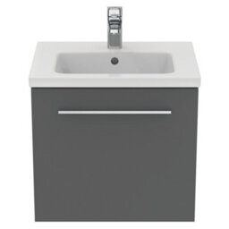Ideal Standard I.life S Matt Quartz Grey Wall-Mounted Vanity Unit & Basin Set With 1 Chrome Effect Handle (W)500mm (H)440mm - thumbnail 1