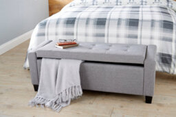 Gfw Verona Fabric Storage Ottoman Bench Grey - thumbnail 4