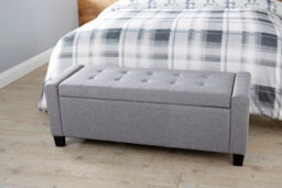 Gfw Verona Fabric Storage Ottoman Bench Grey - thumbnail 1