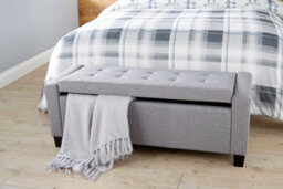 Gfw Verona Fabric Storage Ottoman Bench Grey - thumbnail 3