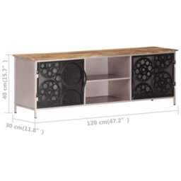 Berkfield Tv Cabinet 120X30X40 Cm Rough Mango Wood - thumbnail 7