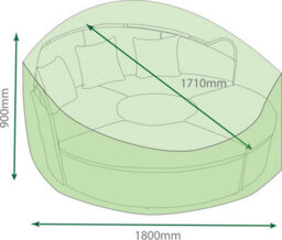Netagon Garden Outdoor Water Resistant Day Bed Lounger Sofa Chair Cover Protector - thumbnail 2