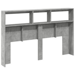Berkfield Headboard Cabinet With Led Concrete Grey 160X17X102 Cm - thumbnail 8