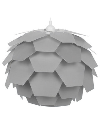 Wyld And Coco Scandinavian-Inspired Pendant Lamp With Grey Pine-Conce Shade, W40 X D40 X H165Cm - image 1