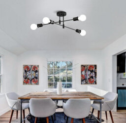 Ceiling Light Vintage Modern Black E27 Metal Chandelier For Indoor - thumbnail 4