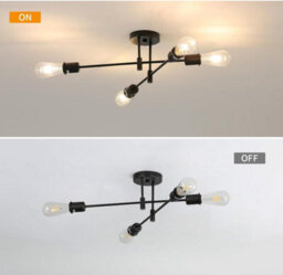 Ceiling Light Vintage Modern Black E27 Metal Chandelier For Indoor - thumbnail 3