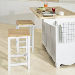 Sobuy Fst29-Nwx2,set Of 2 Bar Stools,wood Effect,w35Xd35Xh60 - thumbnail 2