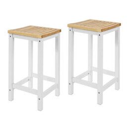 Sobuy Fst29-Nwx2,set Of 2 Bar Stools,wood Effect,w35Xd35Xh60