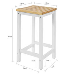 Sobuy Fst29-Nwx2,set Of 2 Bar Stools,wood Effect,w35Xd35Xh60 - thumbnail 3