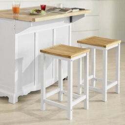 Sobuy Fst29-Nwx2,set Of 2 Bar Stools,wood Effect,w35Xd35Xh60 - thumbnail 5