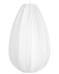 Beliani White Cotton Shade Pendant Lamp - Modern, Warm White Lighting For Living Room, Kitchen, Bedroom (W26 X D26 X H110Cm) - thumbnail 2
