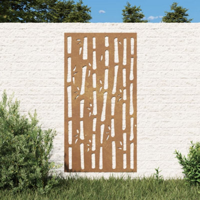 Walplus Garden Wall Decoration 105X55 Cm Corten Steel Bamboo Design - image 1