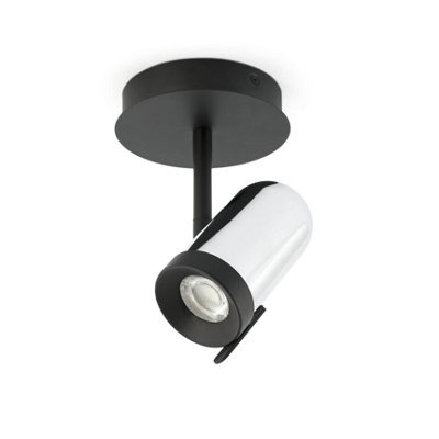 Luminosa Lighting Luminosa Orleans 1 Light Spotlight Chrome, Black, Gu10 - image 1