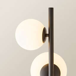 Valuelights Marlow Frosted Glass Globe Matte Black 5 Way Floor Lamp With Bulbs - thumbnail 4