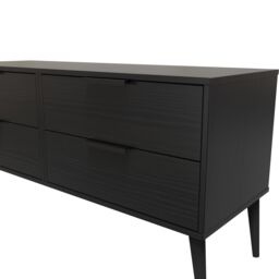 Hong Kong Ready Assembled Matt Black No Effect 4 Drawer Smart Chest (H)505mm (W)1120mm (D)415mm - thumbnail 6