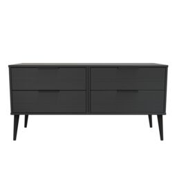 Hong Kong Ready Assembled Matt Black No Effect 4 Drawer Smart Chest (H)505mm (W)1120mm (D)415mm - thumbnail 2