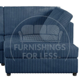 Furnishings For Less UK Luxor Marine Blue Jumbo Cord Large 5 Seater Corner Sofa Long Right Hand Facing - Full Back - thumbnail 2