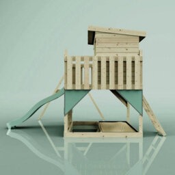 Polarplay Garden Climbing Platform And Playhouse With Single Swing For Kids - Tjorven Baby Mint Green - thumbnail 5