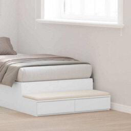 Berkfield White Bed Drawers - 90X36.5X16.5 Cm - Made From Engineered Wood - thumbnail 1