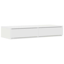 Berkfield White Bed Drawers - 90X36.5X16.5 Cm - Made From Engineered Wood - thumbnail 2