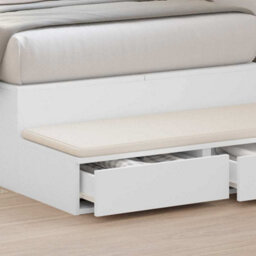 Berkfield White Bed Drawers - 90X36.5X16.5 Cm - Made From Engineered Wood - thumbnail 4