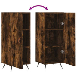Berkfield Sideboard Smoked Oak 34.5X34X90 Cm Engineered Wood - thumbnail 9
