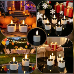 Amorly 6Pack Solar Tea Lights,outdoor Waterproof Flameless Tealight Candles, Dusk To Dawn Auto Lighting For Lanterns,deck & Garden Decor - thumbnail 8