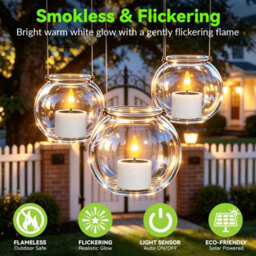 Amorly 6Pack Solar Tea Lights,outdoor Waterproof Flameless Tealight Candles, Dusk To Dawn Auto Lighting For Lanterns,deck & Garden Decor - thumbnail 4