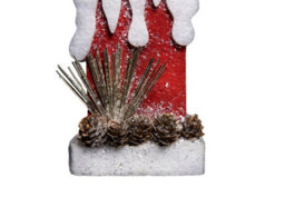 Shatchi 41Cm Christmas Pre Lit Candle Battery Operated Glitter Foam Snow Covered Finish Table Decoration Red - thumbnail 7