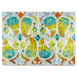 Benjamin Tate Design Ikat Vibrant Glass Chopping Boarddesigner Style - thumbnail 2