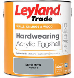 Leyland Trade Hardwearing Acrylic Eggshell Emulsion Paint Mirror Mirror (Ppg1039-3) 2.5L - thumbnail 2