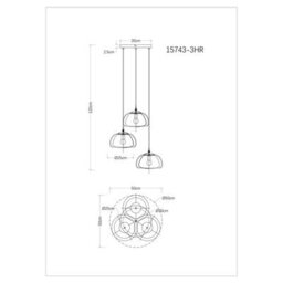 Luminosa Lighting Luminosa Jella Cluster Pendant Ceiling Light Matt Black Smoke Glass Shade 3X E14 - thumbnail 5