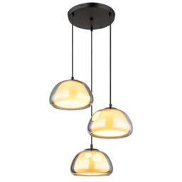 Luminosa Lighting Luminosa Jella Cluster Pendant Ceiling Light Matt Black Smoke Glass Shade 3X E14 - thumbnail 1